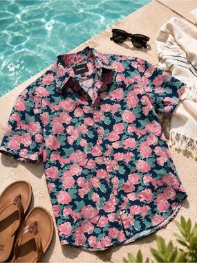 Bonobos Slim Fit Floral Short Sleeve Button Up | M 🌸